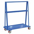 Vestil Blue Steel A-Frame Cart 2000lb Capacity 24x48 In. w/4 5x2 Casters AF-2448